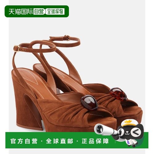 香港直邮ZIMMERMANN 女士 Gleam 120 绒面革防水台凉鞋高跟