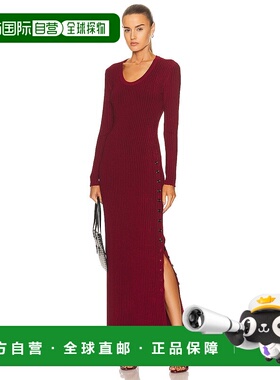 香港直邮Alaia 女士 光泽罗纹连衣裙 AA9R22662M726