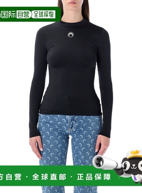 1h可退 香港直邮Marine Serre 女士 MOON STRASS 徽标高领T恤 WTS