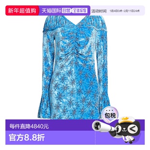 1h可退 香港直邮Rabanne 女士 短款连衣裙 blue蓝色 舒适时尚