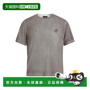 阿玛尼 舒适时尚 男士 brown棕色 T恤 香港直邮armani