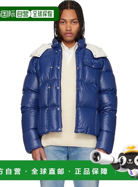 香港直邮Moncler 盟可睐 男士 蓝色 Serfanto Hooded Short 羽绒