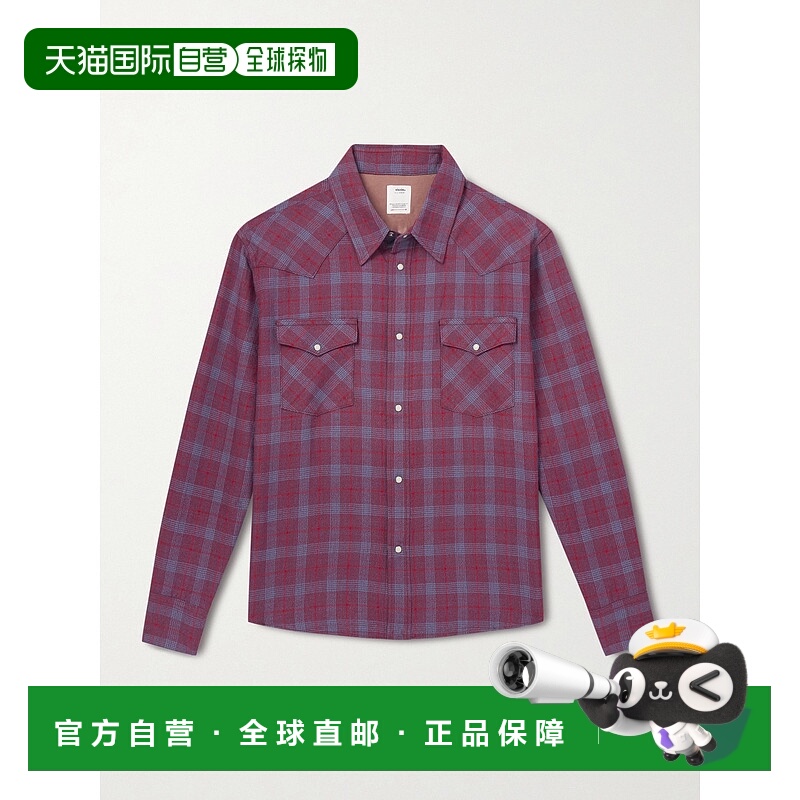 Visvim 维斯维木 男士 Four Corners 格纹羊毛亚麻混纺衬