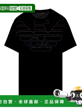 香港直邮Emporio Armani 黑色logo印花T恤 3G1TM61JQXZ短袖阿玛尼