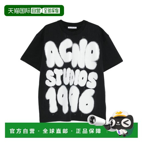 1h可退 香港直邮ACNE STUDIOS 男士T恤 CL0333BLKWH SS2026 黑色