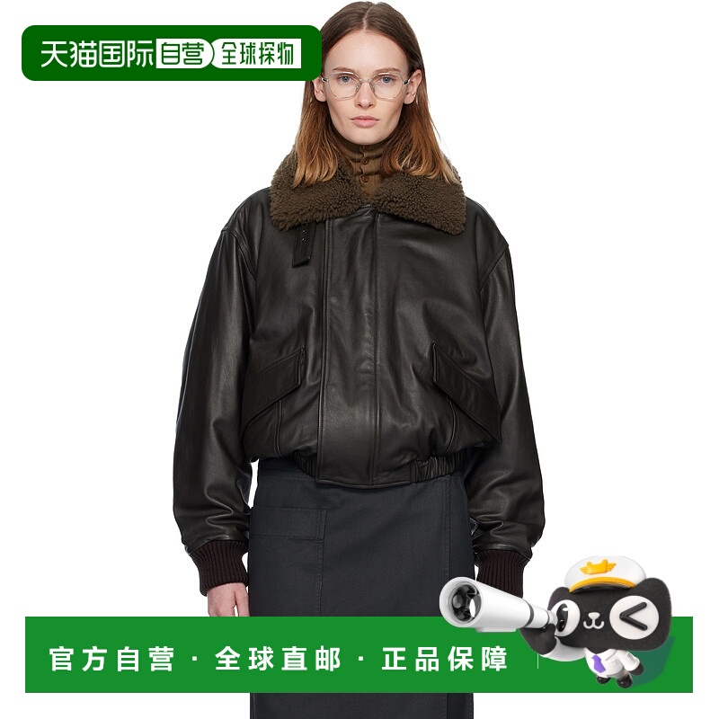 香港直邮Lemaire 女士 棕色 Shearling Collar 皮革夹克 OW1043LL