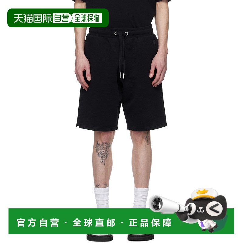 香港直邮Ami Paris 男士 黑色 Ami de Coeur Dye 短裤 HSO674747