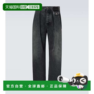 1h可退 香港直邮LOEWE 罗意威 男士 barrel-leg 褶裥牛仔裤