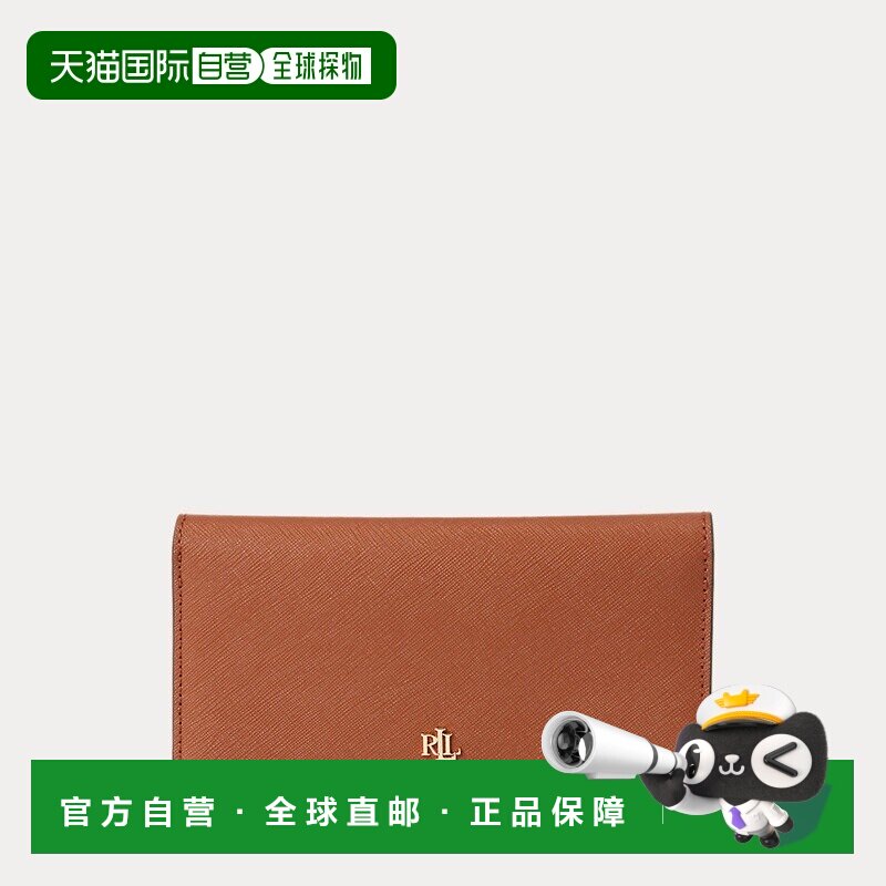 自营欧洲直邮RalphLauren拉夫劳伦 Lauren纤薄十字纹皮革钱包