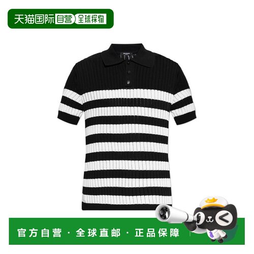 1h可退 香港直邮BALMAIN 男士POLO衫 GH1GB051KJ54EAB SS2026 黑