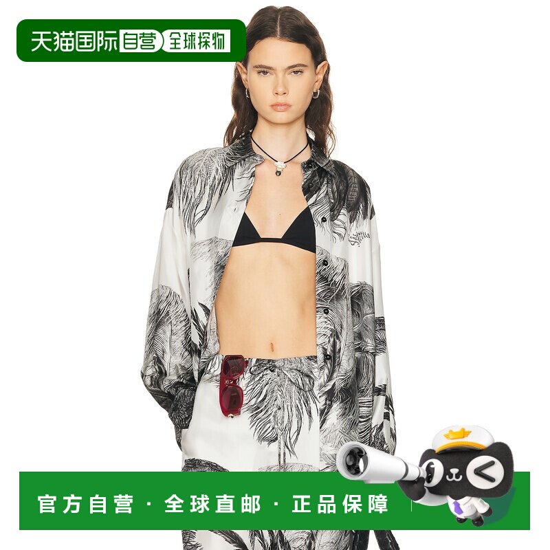 1h可退 香港直邮The Attico 女士 羽毛印花衬衫 260WCH00004通勤