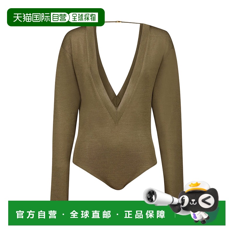 香港直邮Saint Laurent 长袖V领连体衣 790090YAPK2
