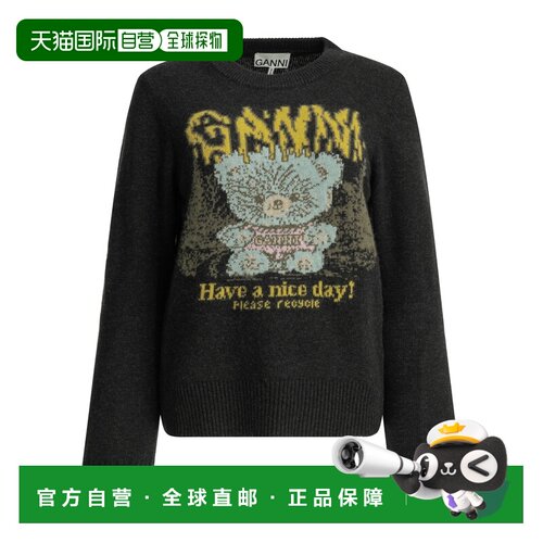 1h可退 欧洲直邮GANNI 女士针织衫 A1150058252 AW2026 黑色 Tedd