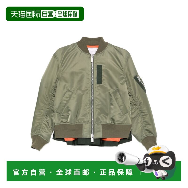 美国直邮1h可退 Sacai 女士 拉鍊飛行員夾克 SCW301 brown棕色 舒