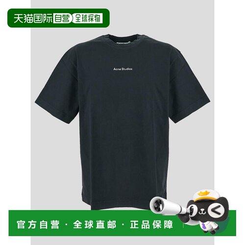 1h可退 香港直邮ACNE STUDIOS 男士T恤 CL0274900 CO 黑色 徽标T
