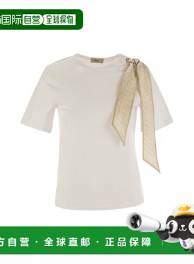 1h可退 香港直邮Herno 女士 肩围巾领T恤 JG000276D1012 white白