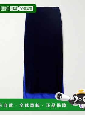 1h可退 香港直邮Lanvin 朗雯 女士 不对称天鹅绒半身裙 RWST01056