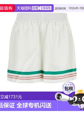 1h可退 香港直邮Casablanca 女士 白色真丝短裤 WPF25TR10404CASA