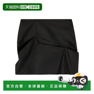 1h可退 香港直邮GANNI 甘尼 女士 黑色半身裙 W0986 black黑色 舒