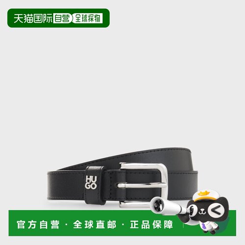自营欧洲直邮HUGO BOSS雨果 Tina_HU-GO_Sz25女士黑色皮革金属字