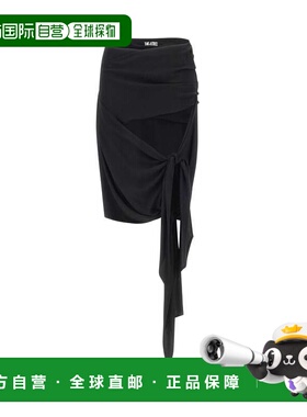 1h可退 香港直邮The Attico 女士 黑色垂坠半身裙 260WCS00289AAS