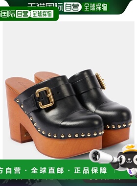 香港直邮Chloe 蔻依 女士 Jeannette 铆钉皮质木屐