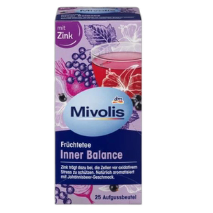 欧洲直邮德国Mivolis含锌水果茶舒缓身心果香醋栗味25x2g成人