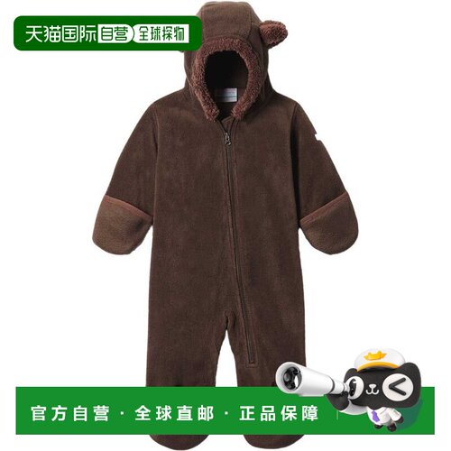 欧洲直邮Columbia Tiny Bear儿童棕褐色聚酯纤维保暖连帽连体衣