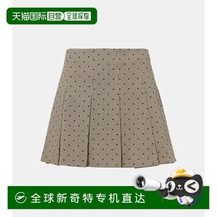 香港直邮GANNI 女士 1h可退 甘尼 舒适 格纹迷你半身裙 brown棕色