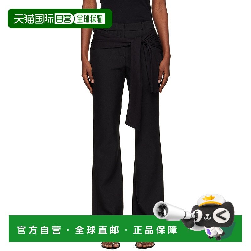 1h可退 香港直邮Coperni 女士 黑色 Jersey Wrap 长裤 COPP140F30