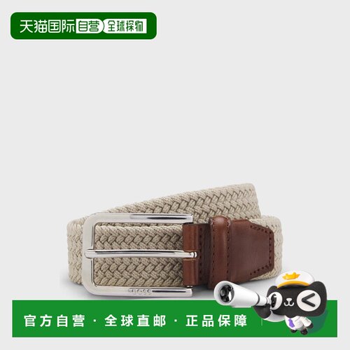 自营欧洲直邮HUGO BOSS雨果BOSS BLACK 皮革饰边牛皮腰带情人节礼