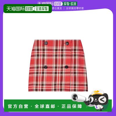 香港直邮Acne Studios 徽标格纹半身裙格子包臀裙短裙 AF0258