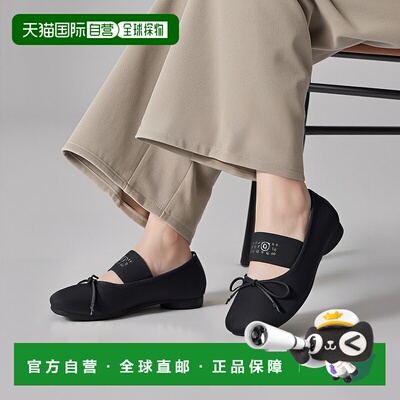 自营欧洲直邮Maison Margiela MM6 女士黑色聚酯芭蕾舞鞋单鞋新款