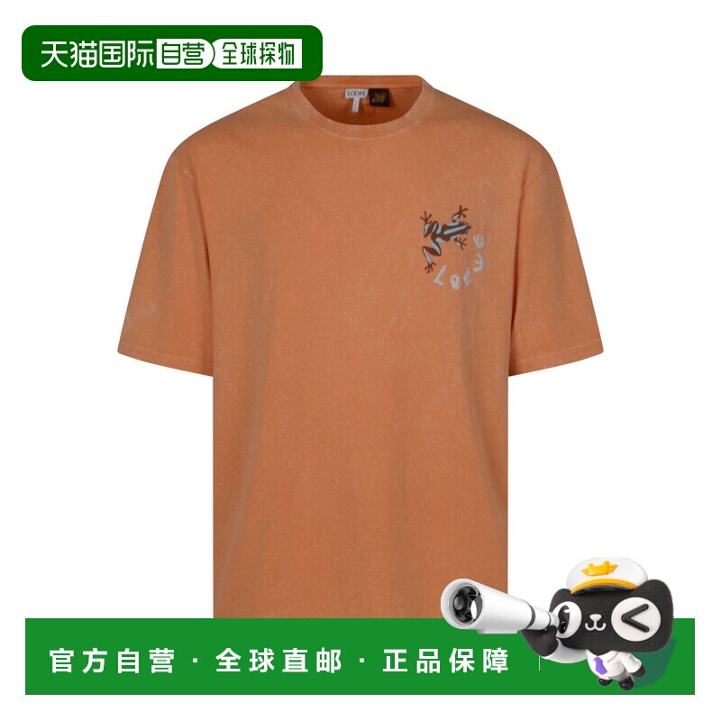 1h可退 香港直邮LOEWE 男士T恤 H616Y22XA98384 CO 橙色 短袖T恤 - 实物图