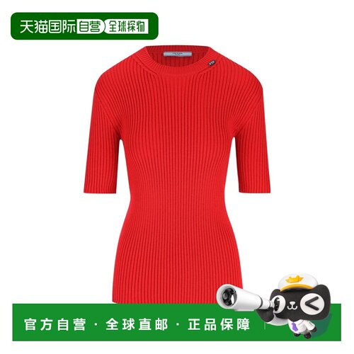 香港直邮Prada 普拉达 女士 红色毛线衫 P24E3Q65【付后1h可退】