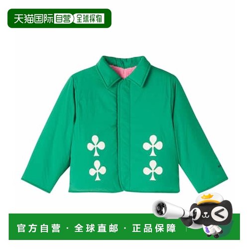 1h可退 香港直邮bobo choses 女童 teddy 三叶草可反穿带里衬夹克