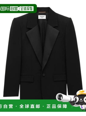 香港直邮Saint Laurent GRAIN DE POUDRE 羊毛燕尾服夹克 850923Y