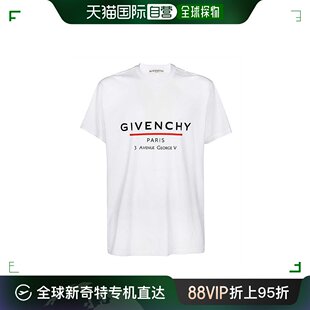 男士 欧洲直邮现货 Givenchy 纪梵希 白色纯棉地址印花oversized短