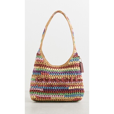 美国直邮Coach 蔻驰 女士 Brooklyn 大号编织草编肩包斜挎包