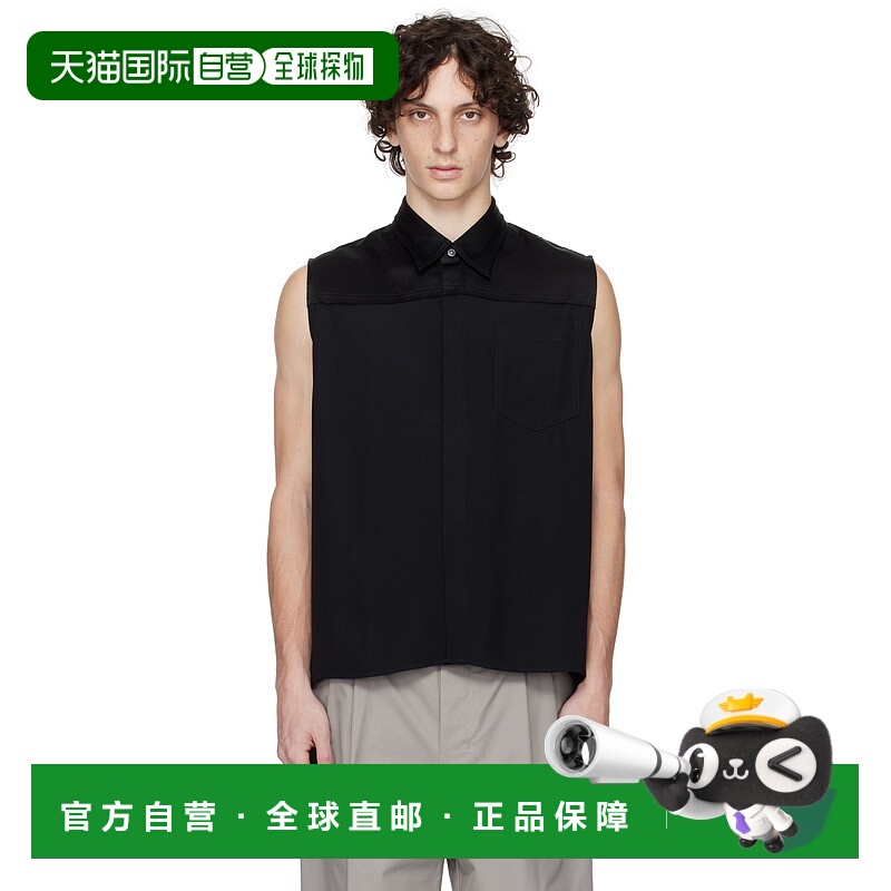 香港直邮Ami Paris 男士 黑色 Contrasted Sleeveless 衬衫 HSH22