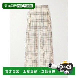 吉尔 Sander 桑达 女士 1h可退 格纹棉质府绸阔腿裤 香港直邮Jil
