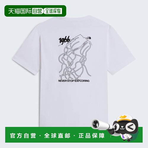 自营欧洲直邮The North Face北面 NSE Slopes男女同款白色棉质图T
