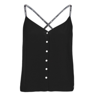 欧洲直邮Tommy Jeans 女士 TJW CAMI TOP BUTTON THRU 上衣 黑色