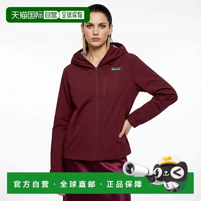 自营欧洲直邮PATAGONIA GRANITE CREST女士酒红色再生尼龙连帽外