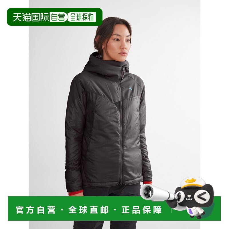 自营欧洲直邮Klattermusen攀山鼠 Alv女士黑色聚酯纤维带帽拉链夹