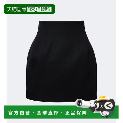 香港直邮Mugler 穆勒 女士 高腰羊毛迷你半身裙 black黑色 舒适时
