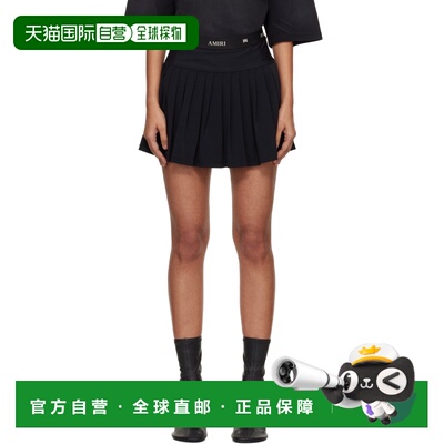香港直邮AMIRI 女士 黑色 MA Quad Pleated 短裙 AWBOAC1006
