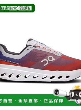 自营欧洲直邮On昂跑 Cloudsurfer系列男士靛蓝色/焰红色聚酰胺log
