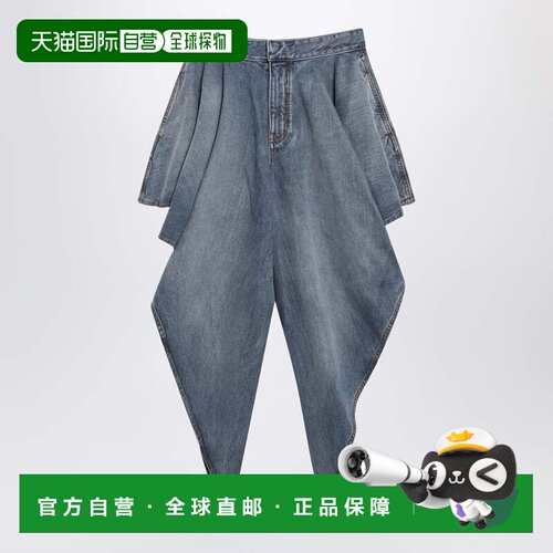 香港直邮alaia 女士 De LAVe 拼接原版蓝色牛仔裤 AA9P1374D026CD