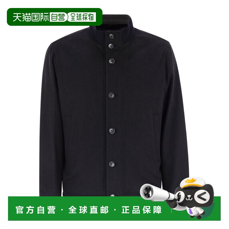 1h可退 香港直邮HERNO 男士夹克 GI00076UR9200 AW2025 黑色 高领